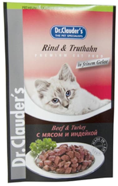 Dr.Clauder Cat Premium Pouches Beef and Turkey 